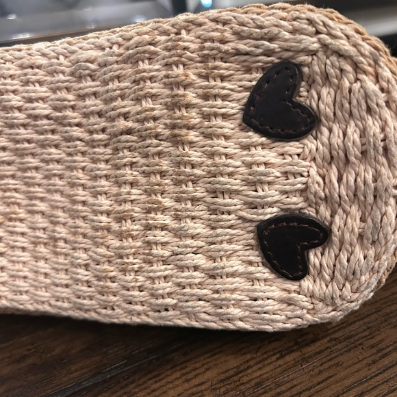 Brighton woven straw tote bag with brown leather trim - Picture 8 of 8